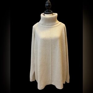 72% silk 7% angora 5% wool cream colour turtleneck EUC size 3X very soft feel